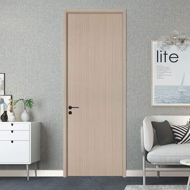 GW-100 Puerta plana de PVC MDF de color pera plateada