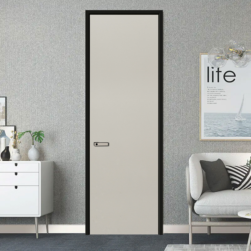 GA20-2 Puerta interior de sala de estar de PVC gris MDF puerta de lujo ligera