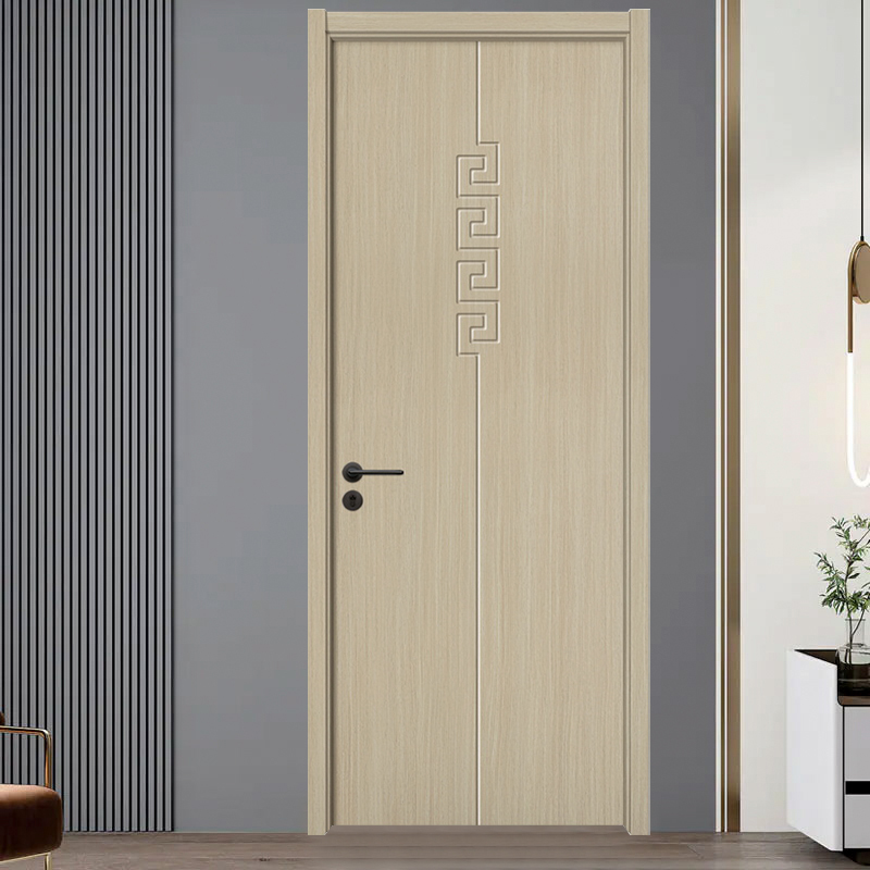 Puerta interior de madera de PVC de estilo chino de madera de arce claro GA20-32