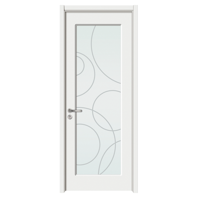 GA20-57B Puerta de baño de madera de vidrio grande de PVC blanco puro