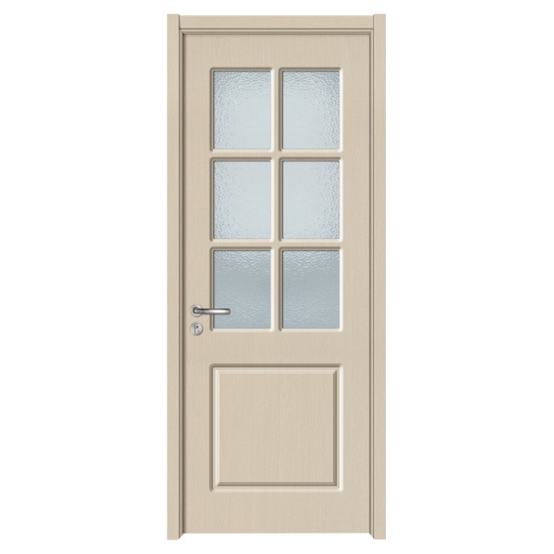 GA20-71 Puerta interior de madera con panel de vidrio esmerilado de PVC