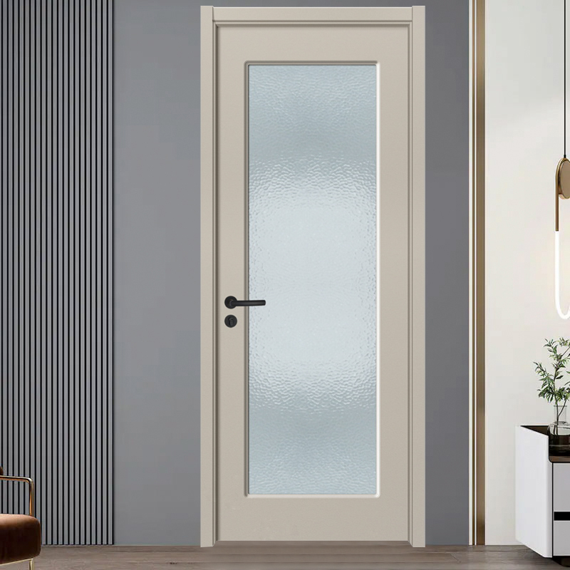 GA20-96B Panel puerta de madera contrachapada puerta de madera de vidrio esmerilado para baño