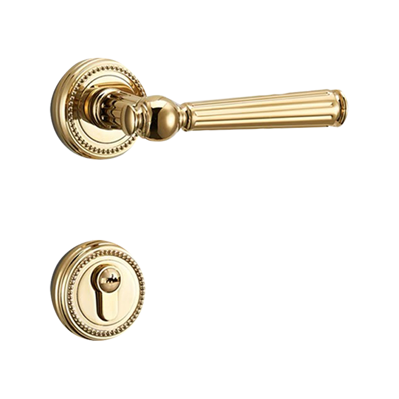 Manija de cerradura magnética silenciosa para puerta de madera dorada de estilo europeo de lujo GUJIAHE